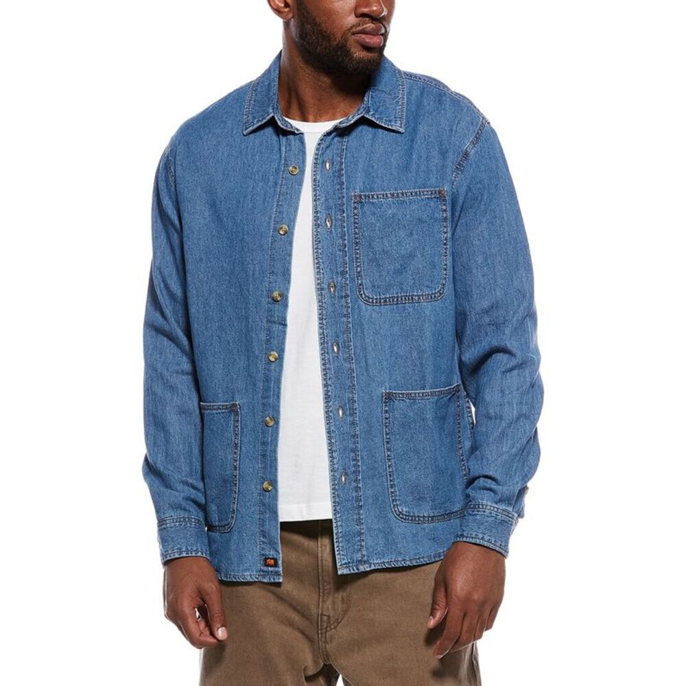 The Normal Brand Mens  Lightweight Denim Overshirt, Blue